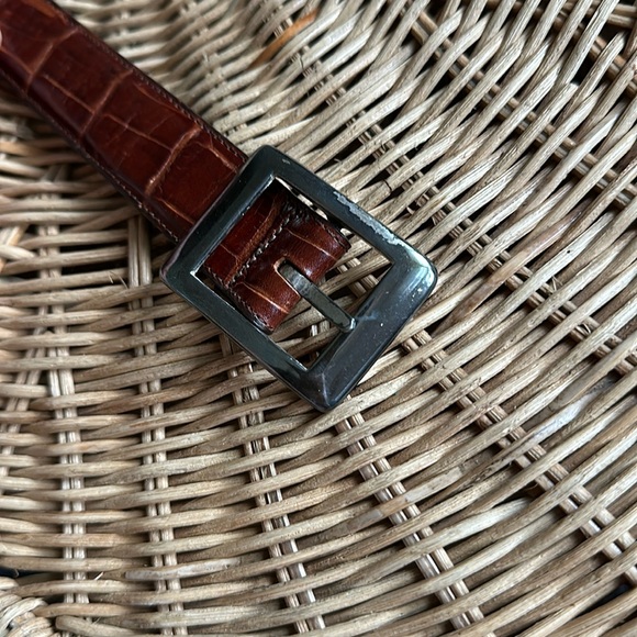 Vintage Banana Republic brown alligator/crocodile (?) leather belt - Picture 2 of 5